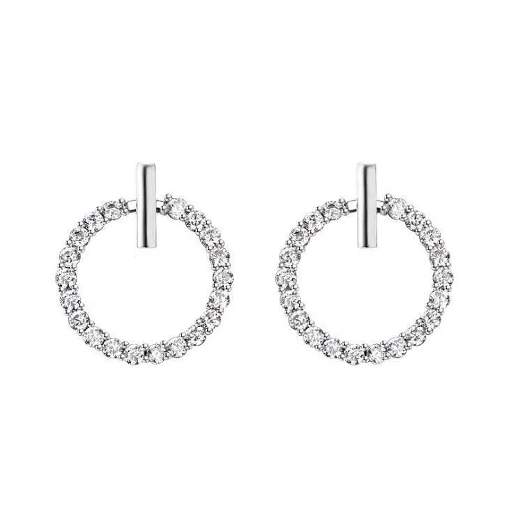 Crystal Rhinestone Round Stud Earrings