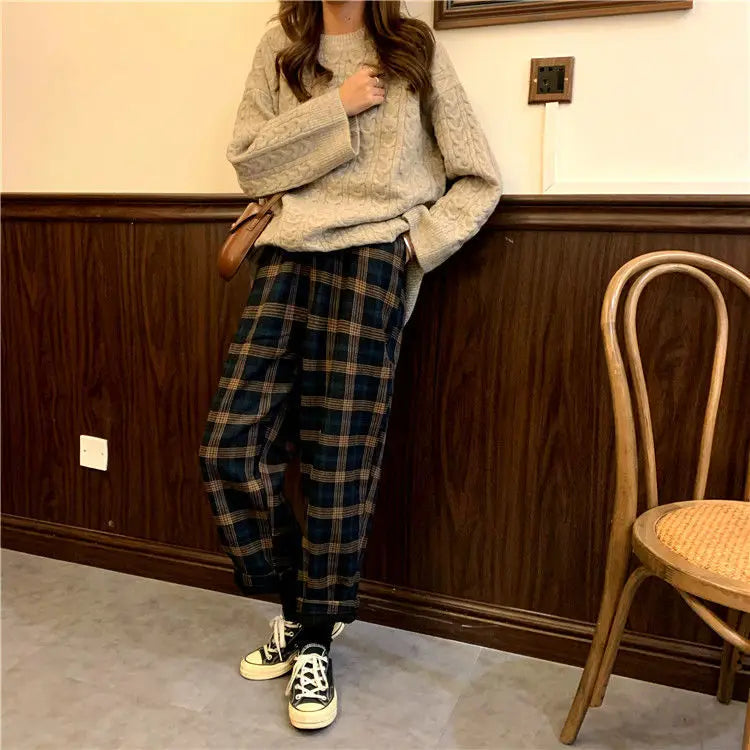 Winter Fleece Plaid Pants