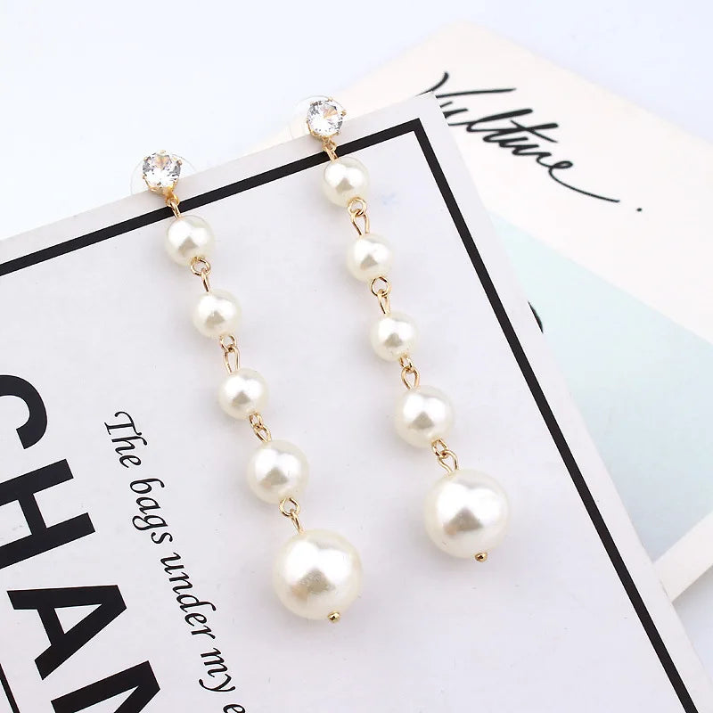 Trendy Elegant Big Simulated Pearl Earrings