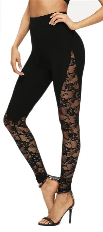 High Waist Black Lace Leggings