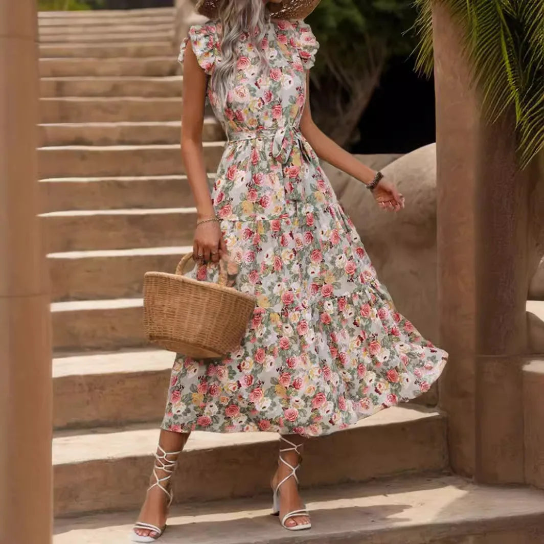 Elegant Floral Print Dress