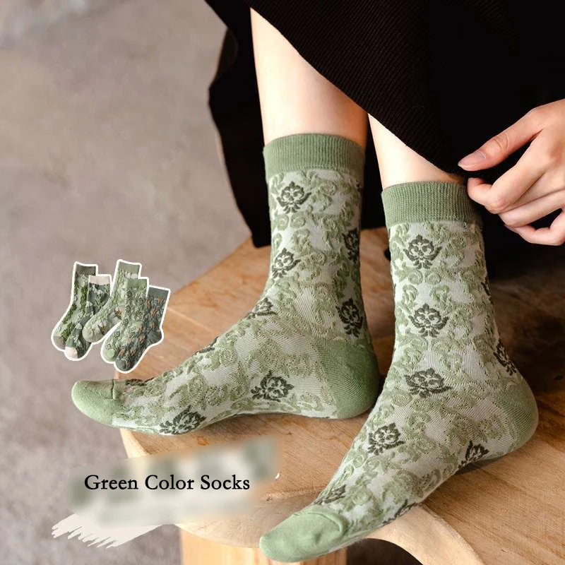 Retro Harajuku Embroidered Women Socks