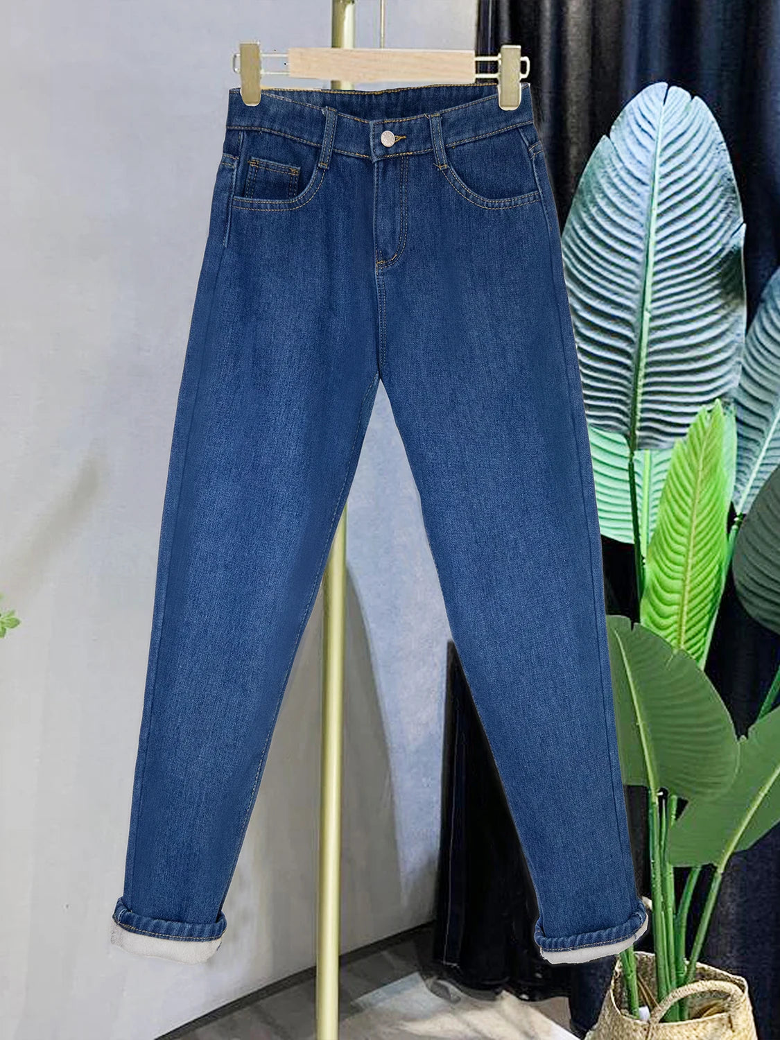 High Waist Straight Jeans