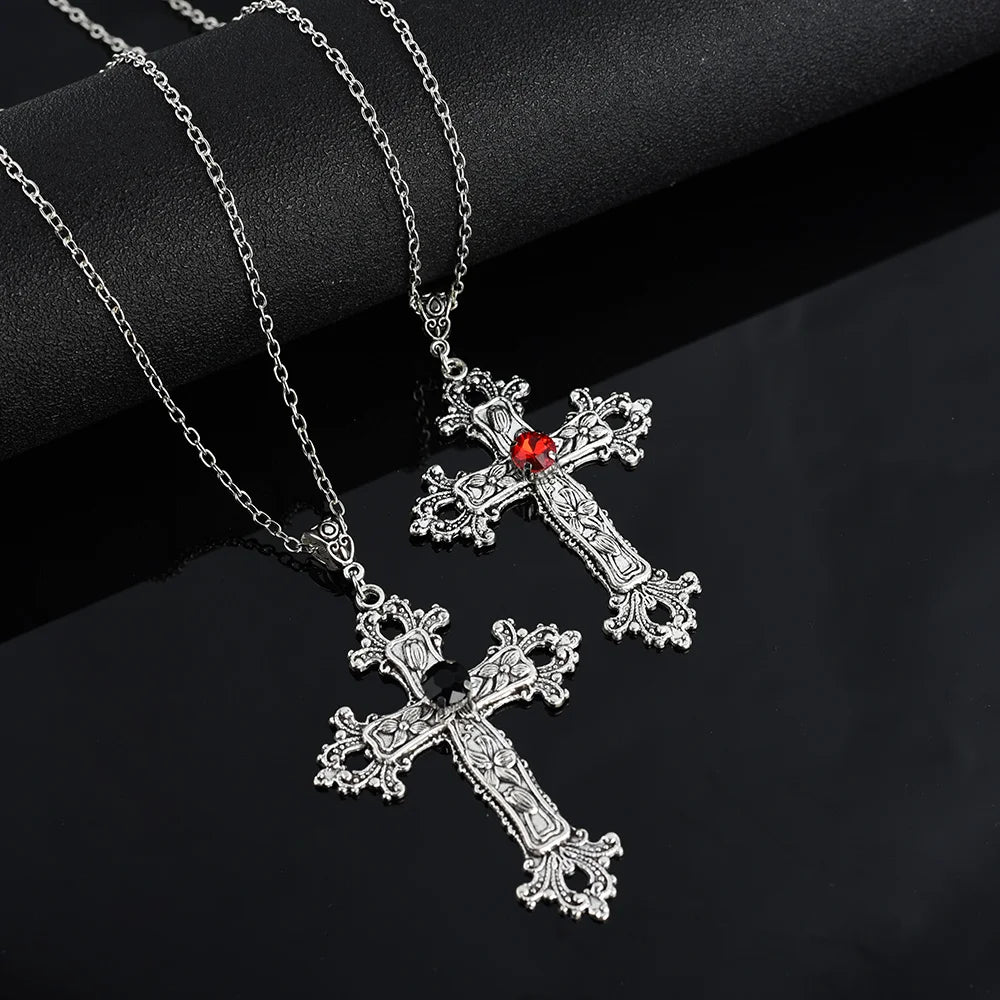 Summer Gemstone Cross Necklace