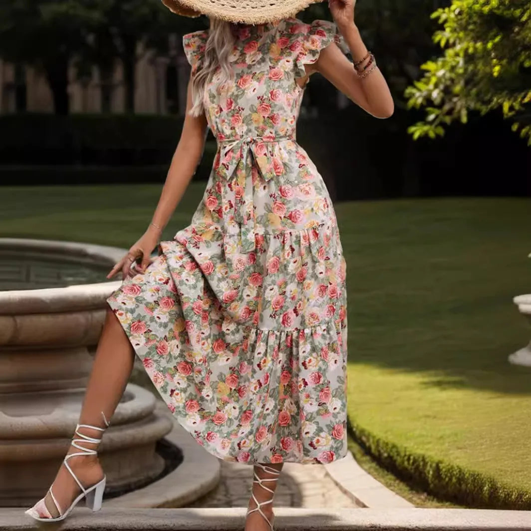 Elegant Floral Print Dress