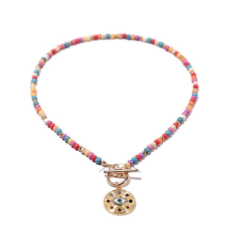 4mm Colorful Stone Choker Necklace