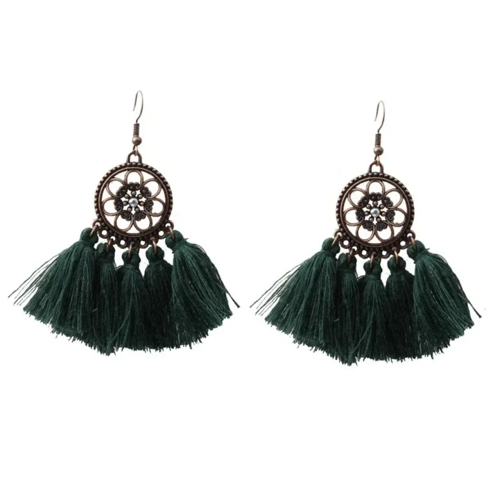 Vintage Ethnic Long Tassel Earrings