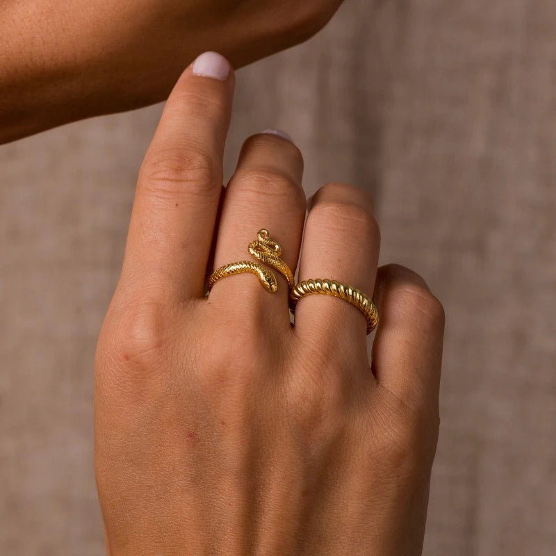 18K Gold Plated Snake Ring