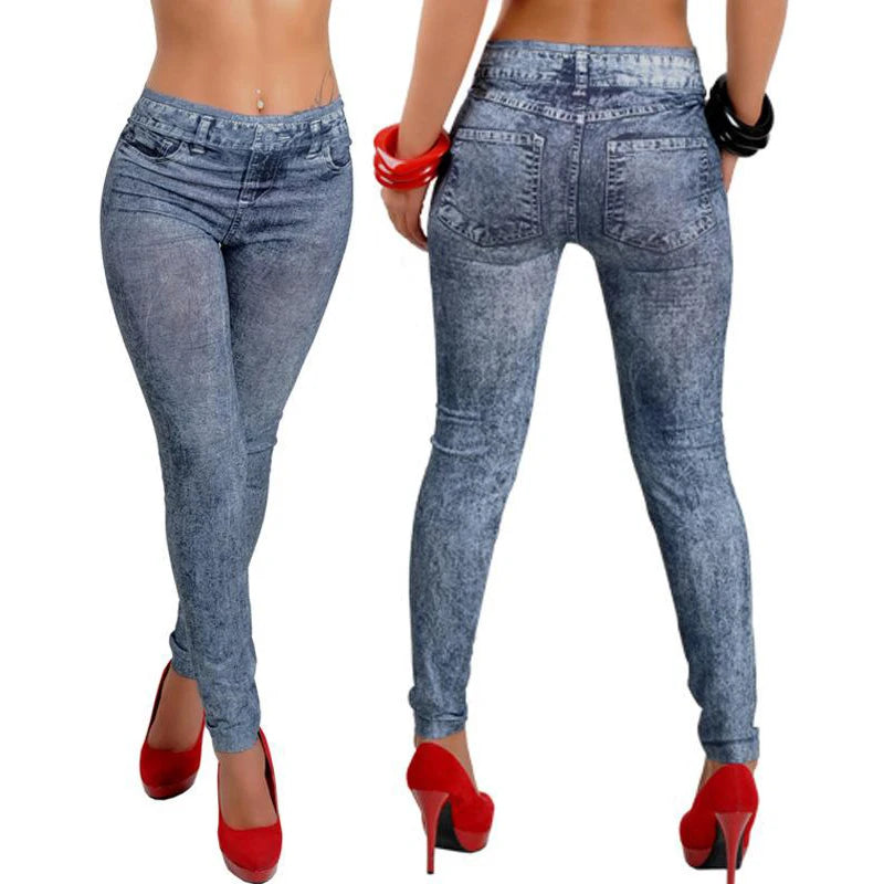 Faux Denim Leggings