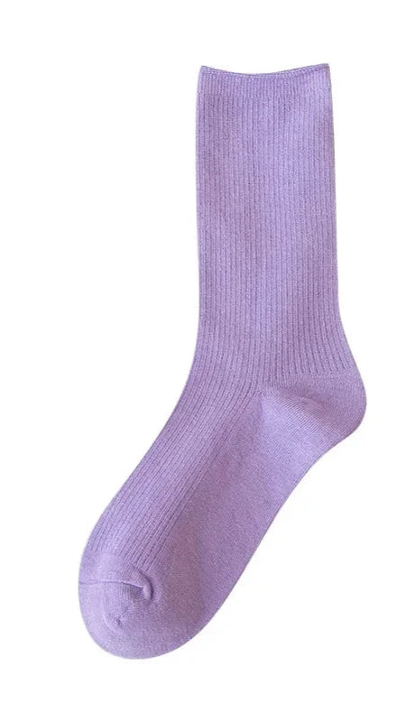 Women Socks Fashion Solid Color