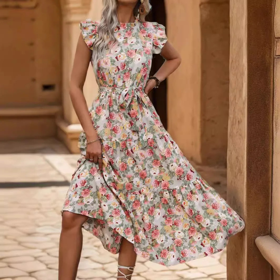 Elegant Floral Print Dress