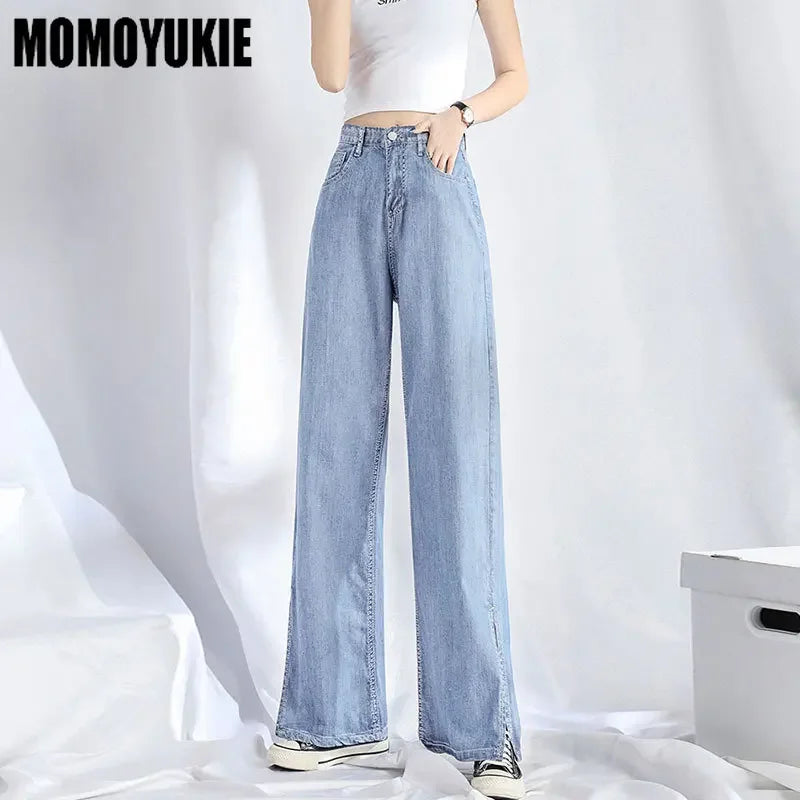 Split Design Wide Leg Jeans