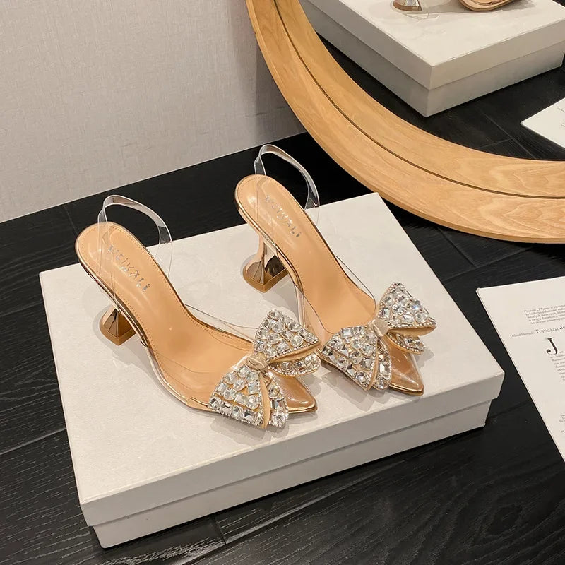 Fashion Rhinestone Pointed Toe Pumps