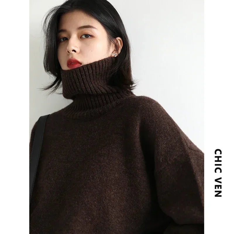 Solid V-Neck Twist Pullover Knitted Sweater