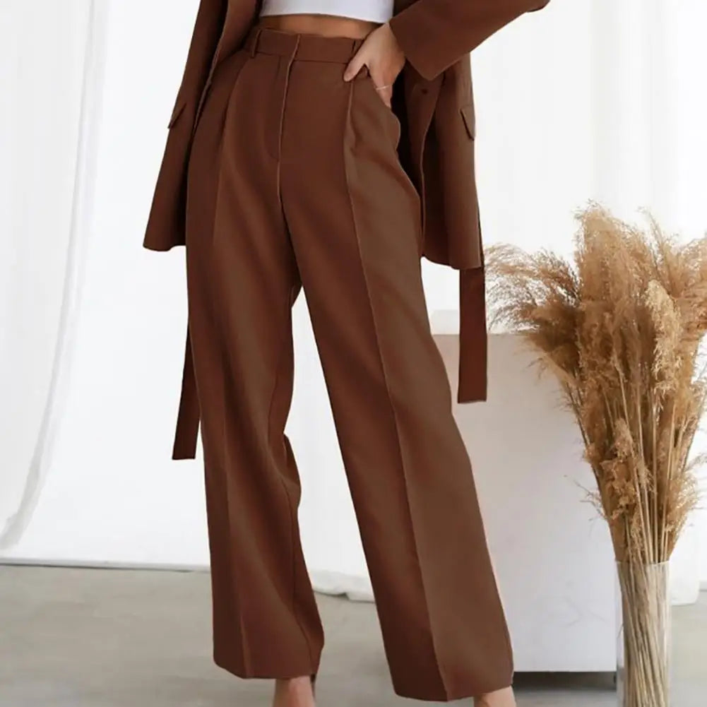 Green High Waist Wide Leg Pants